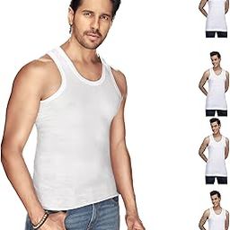 Macho Men's Cotton Solid Vest Pack of 5-picture-56