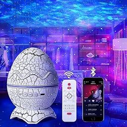 Star Projector, Galaxy Projector for Bedroom, Dinosaur Egg Aurora Projector with Bluetooth Speaker White Noise & Remote Control, Night Light Projector for Kids-0