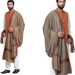 Men's Woven Border Grey Woollen Lohi/Shawl, 125cm x 250cm Men's Woven Border Woollen Lohi/Shawl, 125cm x 250cm-image-48