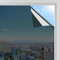 PAPIX Window Sticker for Privacy, Glass Film One-Way Black Film Anti Uv Tint for Home, Reflective Mirror Sun Blocking Heat Control UV Protection| Privacy Glass Film (51 x 100 cm)-image-27