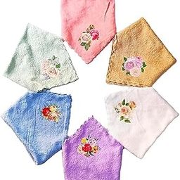 Women soft Handkerchief Rumal Hanky Hankies Soft Terry Towel Girls Women hankey Multicolor Girls Handkerchief pack of 6 Squre Shape Size 10 Inch X 10 Inch Model TR-21-image-27