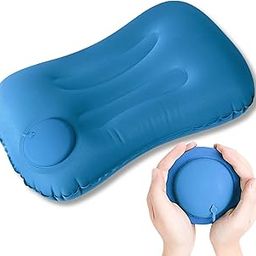 Homeaura Inflatable Travel Air Filled Pillow - Ultralight Camping Pillow For Lumbar Support - Compressible Neck Pillow For Camping, Hiking, And Travel (Sky Blue)-image-31