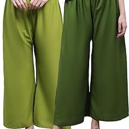 Pack of 2 Flared Women Viscose Rayon Palazzo-image-80