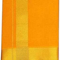 Pure Cotton Colour Dhoti, Golden Jari Cotton 4 Meter Dhoti and 2.25 Meter Towel Set 9X5-image-28