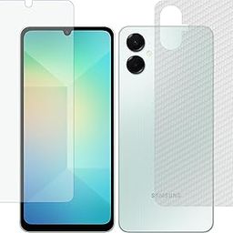 TELTREK Matte Front Screenguard & Carbon Fiber Back Skin Combo, Made of Flexible Fiber Material Not a Glass, Front & Back Impossible Screen Guards for Samsung Galaxy A06 5G-image-0