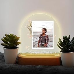MerchX Personalized,Customized Tabletop Photo Frame Acrylic Printed Happy Birthday LED Table Lamp/Plaque Personalised with Birthday Decoration/Gift for Family,Friend & Special one Design-91-image-67