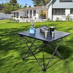 VHG Folding Camping Table with Storage Bag Portable Aluminium Frame Outdoor Picnic, Black, Pack of 1, Medium.-image-79