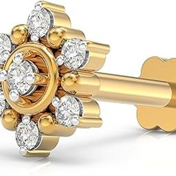 925 Sterling Silver 18K Gold Plated Celestial Halo Nose Pin for Women and Girls | With Certificate of Authenticity and 925 Stamp-12