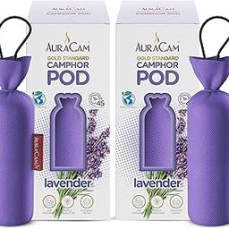 AuraCam Gold Standard Camphor Pod Cone (Lavender) - Set of 2 - Pod Air freshener For Room, Car, Bathroom, Office & Toilet | Long-Lasting Cone for Home-image-91