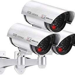 SONIQE Dummy Fake Camera 3 pcs Auto Day & Night Switch Dummy CCTV Security Camera with Flashing Red Light-image-38