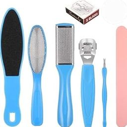 Pedicure Tools for Feet - 8 in 1 Pedicure Kit | Foot Scrubber for Dead Skin, Callus Remover, Foot Scraper, Foot File, Pitchfork, Filer for Nail Repair - 1 Set-picture-34