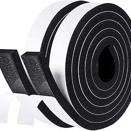 HUJOOM Quiet Cushion Insulation Foam Tape 10mm Width x 5mmThickness Black Single Side Strong Adhesive Weatherproof, Soundproof Seal Tape for Door, Window, HVAC (5metre Length) (2 Roll Black)-image-25