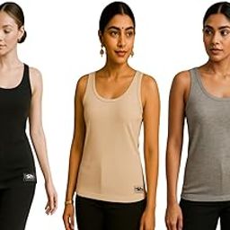 Classic Tank Top Camisole for Women, Sleeveless, Pack of 3-image-5