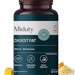 Miduty by Palak Notes Digest Fat Liver Health, Metabolism, Digestion - Fatty Liver Management - Digestive Enzymes - Gut Health Supplements- 60 Capsules-47