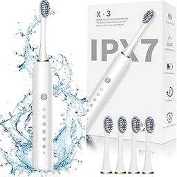BIUSIKAN Sonic Electric Toothbrushes USB Rechargeable Ultrasonic Tooth Brush with 4 Brush Heads 6 Cleaning Modes and Smart Timer IPX7 Waterproof Cleaning Toothbrushes for Adults and Kids-picture-11