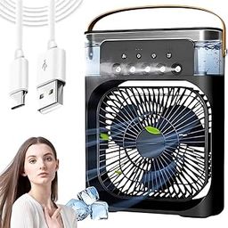 Drumstone(𝐒𝐩𝐞𝐜𝐢𝐚𝐥 𝟏𝟎+𝟐 Years Warranty) Mini Air Cooler with LED Light, Portable AC Fan Cooler, 3 Wind Speeds, 3 Spray Modes & Timer, Personal Cooling Mist Fan for Kitchen (Multicolor)-image-92
