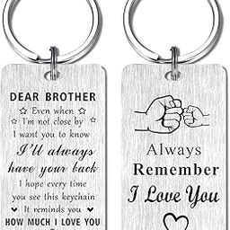 Brother Gifts from Sister, I Love You Birthday Graduation Father Day Keychain, I Will Always Your Back Gifts for Men, 2*1.1 Inch-picture-39