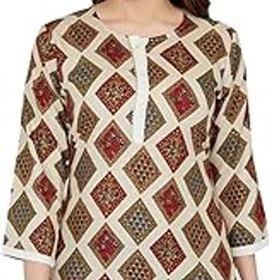 Viscose Rayon Printed Short Kurti Tunic Top SS-34-CR-image-66
