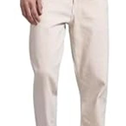 Loose Fit Baggy Denim Jeans, Beige-image-96