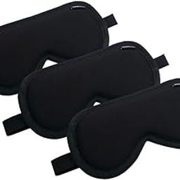 Shoppax Adjustable Pack of 3 Black Cotton sleeping Mask Super soft Comfortable Eye Mask-30