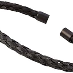 Black Fashion Charm Cuff Bracelet For Men | Stainless Steel | Black Plated | Accessories For Men | Black Jewellery | Rope Cuff Bracelet | Gift For Him |-image-72