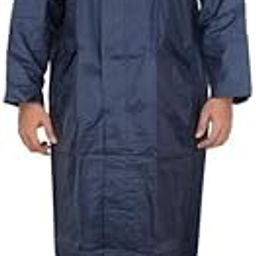 Men's Long PVC Hooded Raincoat|Over Raincoat with Carry Bag,Blue-XL-image-25