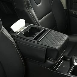 Victory Trade Car Armrest Console, Universal Fit with Cup Holders, Mobile Stand and Tissue Box (Black)-image-62