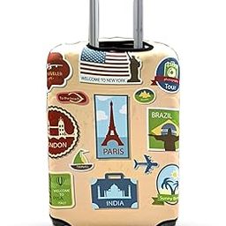 Luggage Cover Trolley Travel Covers, Washable Dust Proof Anti-Scratch Suitcase Protector Waterproof (Design 2, L (27 to 30 inch))-image-13