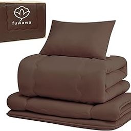 fuwawa SEK Certified 5-Piece Twin Comforter Set - Odor Resistant Washable with 2kg Fill - Three Layer Comforter with High Density Solid Cotton Filling - with Sham-32