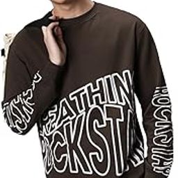 Men's Terry Typography Oversized Fit Round Neck T-Shirt-picture-28