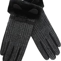 CALANDIS™ Elegant Touch Screen Gloves Soft Winter Women Plush Lined Glove Mitts Black | Gloves & Mittens | Womens Accessories-10