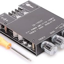 Bluetooth 5.0 Stereo Audio Receiver Amplifier Board with Treble and Bass Control 2 Channel Mini Wireless High Power Digital Amp Module for Home Passive Speakers-5