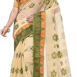 tantloom Women's Traditional Bengal Fuleswari Woven Designer Handloom Pure Cotton Saree Without Blouse Piece-picture-29