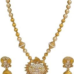 Bridal Bead-Drop Necklace Set with Matching Earrings – Colorful Ethnic Design-image-45