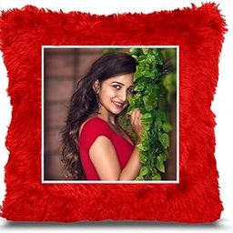 Fur Personalized Gift Photo Cushion for Boyfriend Girlfriend Husband Wife on Occasions Valentine's Day Birthday Anniversary Special Love Gift Square 15x17 inch, Red (PC6)-image-66