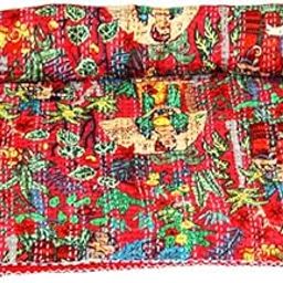 Red Cotton Quilt Handmade Bed Cover Cotton Kantha Blanket Throw Home Decor Bedspread Bedsheet, Twin Size,(60 X90 INCH)-image-51