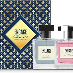 Engage Gift Set - Moments Luxury Perfume Gifts For Women & Men, Homme & Femme 200ml, Long Lasting Smell Men & Women Perfume, Pack of 2, Best Birthday, Anniversary Gift Hamper by ITC, Eau De Parfum-image-15