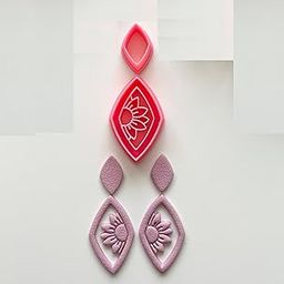 Polymer Clay Earing Cutters, Diamond Flower Cutters, Set of 2 PCS Clay Earing Making Tools, DIY Tools. [Size: Biggest is 45 MM Length]-picture-5