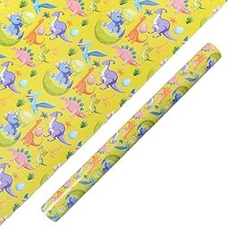 Skywalk Colorful Dinosaur Gift Wrapping Paper Sheets Set of 25 (Size-19.5 x 29.5), Perfect for Wrapping kids Gifts SWGP-68-19