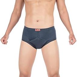 Men's Cotton Solid Briefs (Pack of 4) (GOLDABLUE_90_Alpine Blue-30