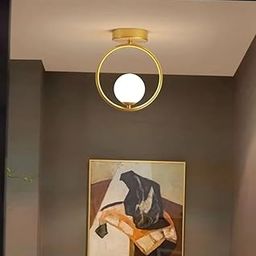 LEGEEN Milky Forest Glass Gold Metal Modren Style Celing Hanging Pendant Light Lamp for- Celling, Hall, Celing Deocr Light Without Bulb-image-41
