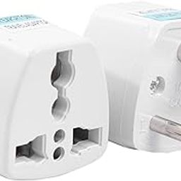 Ocko Type D Adapter // World (USA, UK, Canada, Europe, and More) to India Travel Adapter Plug - Type D, 3-Round Pin Converter Socket Perfect for Laptop, Camera, Charger (White, Pack of 2)-26