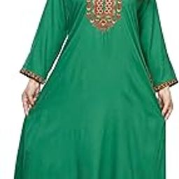 Women's Full Length Elegant Embroidered Rayon Nighty with Pockets-image-12
