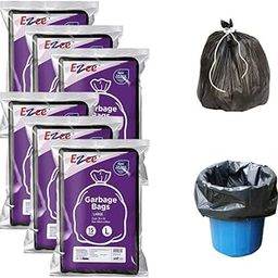 Ezee Flat Garbage Bags Large Black 90 Pcs | 24 X 32 Inch | 15 Pcs x Pack of 6 | Dustbin Trash Bag-13