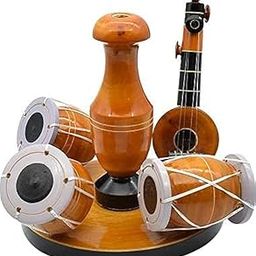 Thenkumari Eco Friendly Wooden Handcrafted Musical Set with Vase Decor Decorative Showpiece for Home Table Office Living Room Decoration Item, 8 cm-image-56