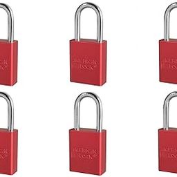 6 Pack American Lock Padlock with 1 1/2" Solid Aluminum Body 1 1/2" Shackle-image-56