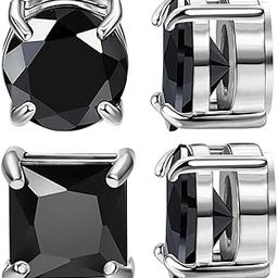 2 Pairs Stainless Steel Magnetic Earrings for Men Magnetic Clip On Earrings for Men Non Piercing Earrings Magnetic Earrings Unisex Cubic Zirconia Diamond Earrings-image-41