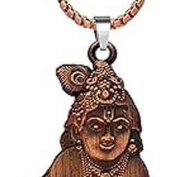 Bal Krishna Metal Pendant With 22 Inch Box Stainless Steel Chain | Little Krishna Necklace for Men & Women | Hindu Religious Spiritual Jewelry-image-97