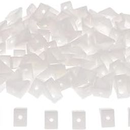 CALANDIS® 100 Piece Plastic Corner Braces White (1.1x0.6x0.6inch,4mm Hole) Joint Right Angle Bracket Fastener L Shaped Corner Fastener Joints Support B-11