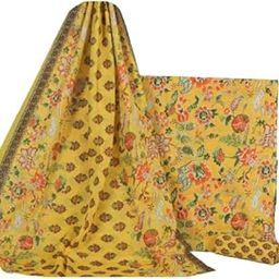 Jaipuri Block Print Unstitched Dress Material for Women with Dupatta (Printed Salwar Suit Fabric Set)-image-14